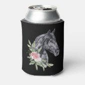 Mooie zwarte paarse kop portret Waterverf Blikjeskoeler (Blikje Achterkant)