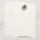 Mooie zwarte paarse kop portret Waterverf Briefpapier (Voorkant / Achterkant)