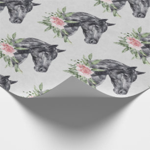 Mooie zwarte paarse kop portret Waterverf Cadeaupapier