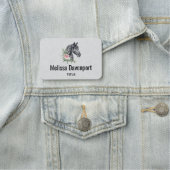 Mooie zwarte paarse kop portret Waterverf Naamplaatje (In situ)