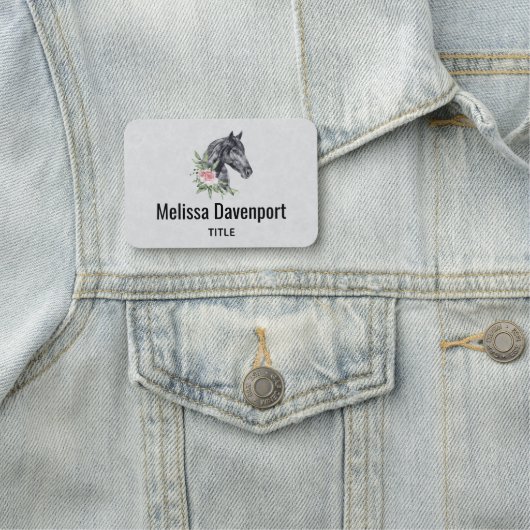 Mooie zwarte paarse kop portret Waterverf Naamplaatje (In situ)