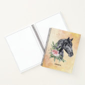 Mooie zwarte paarse kop portret Waterverf Notitieboek (Binnen)
