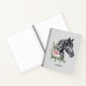 Mooie zwarte paarse kop portret Waterverf Notitieboek (Binnen)