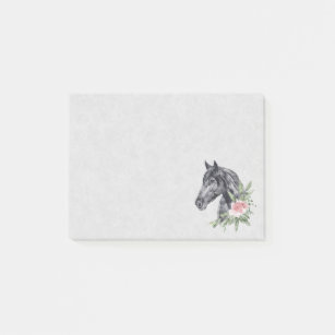 Mooie zwarte paarse kop portret Waterverf Post-it® Notes