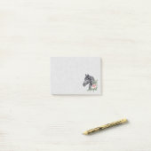 Mooie zwarte paarse kop portret Waterverf Post-it® Notes (Op bureau)