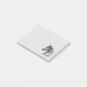 Mooie zwarte paarse kop portret Waterverf Post-it® Notes (Schuin)