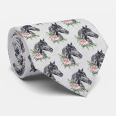 Mooie zwarte paarse kop portret Waterverf Stropdas (Opgerold)