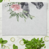 Mooie zwarte paarse kop portret Waterverf Theedoek (Gevouwen)