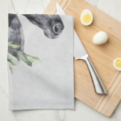 Mooie zwarte paarse kop portret Waterverf Theedoek (Quarter Fold)