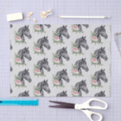 Mooie zwarte paarse kop portret Waterverf Tissuepapier (Craft)