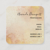 Mooie zwarte paarse kop portret Waterverf Vierkante Visitekaartje (Achterkant)