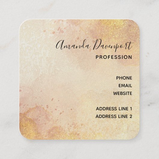 Mooie zwarte paarse kop portret Waterverf Vierkante Visitekaartje (Achterkant)