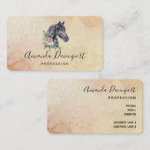 Mooie zwarte paarse kop portret Waterverf Visitekaartje (Voorkant / Achterkant)