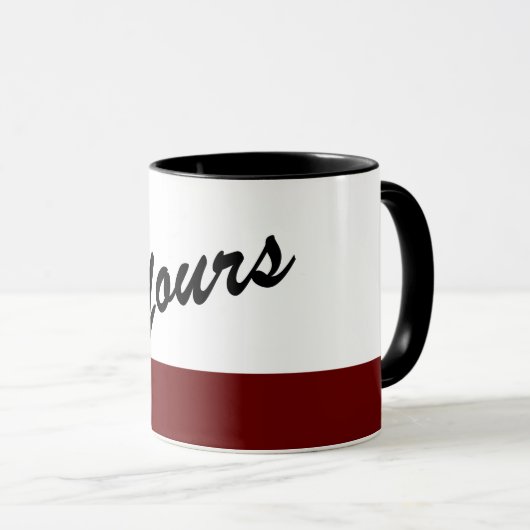 Mooie zwarte rode grijzen mok (Voorkant rechts)