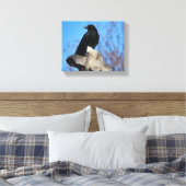 Mooie zwarte rog canvas afdruk (Insitu (Slaapkamer))