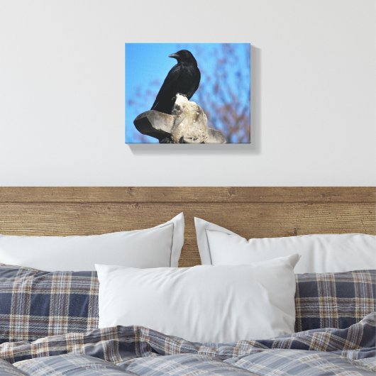 Mooie zwarte rog canvas afdruk (Insitu (Slaapkamer))