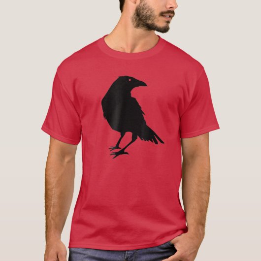 Mooie zwarte rog Raven Bird Silhouette T-shirt (Voorkant)