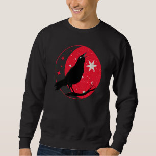 Mooie zwarte rog Raven Bird Watch Birds Silhou Trui