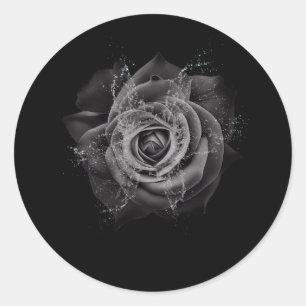 Mooie Zwarte Roos Bloem Trouw Bachelorette B Ronde Sticker