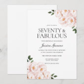 Mooie zwarte roze legant 70e verjaardag kaart (Voorkant / Achterkant)