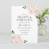 Mooie zwarte roze legant 80e verjaardag kaart (Staand voorkant)