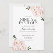 Mooie zwarte roze legant 90e verjaardag kaart (Voorkant)