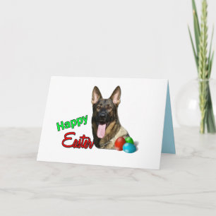 Mooie zwarte Tan German Shepherd Happy Pasen Kaart