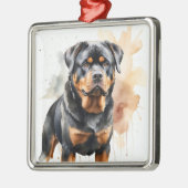 MOOIE ZWARTE & TAN ROTTWEILER PUPPY HOND METALEN ORNAMENT (Links)