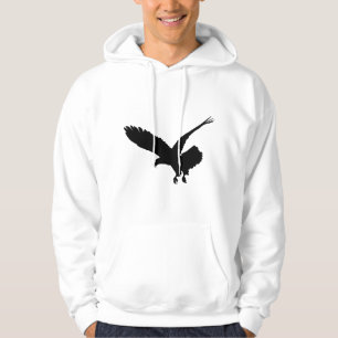 Mooie Zwarte Vliegende Arend Vogel Silhouet Hoodie
