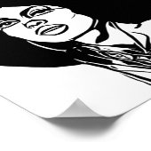 Mooie zwarte Vrouw Afro-haarinkttekening Poster (Hoek)