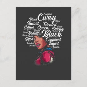 Mooie zwarte vrouw Afro Hair Queen Briefkaart