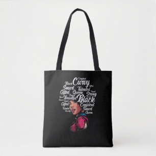 Mooie zwarte vrouw Afro Hair Queen Tote Bag