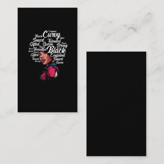 Mooie zwarte vrouw Afro Hair Queen Visitekaartje (Voorkant / Achterkant)