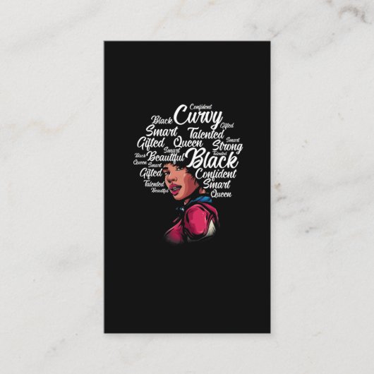 Mooie zwarte vrouw Afro Hair Queen Visitekaartje (Voorkant)