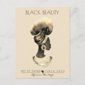 MOOIE ZWARTE VROUW BRIEFKAART (Voorkant)