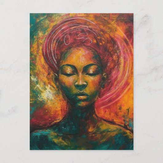Mooie zwarte vrouw briefkaart (Voorkant)