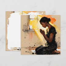 Mooie Zwarte Vrouw die Bidt Abstracte Kunst