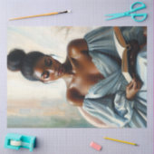 Mooie zwarte vrouw die het boek leest tissuepapier (Craft)