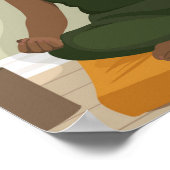 Mooie zwarte vrouw die mediteert poster (Hoek)