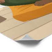 Mooie zwarte vrouw die mediteert poster (Hoek)