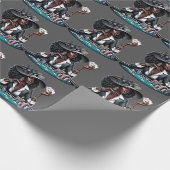 Mooie zwarte vrouw Gambling Casino vier azen Cadeaupapier (Hoek)