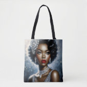 Mooie zwarte vrouw glamour esthetiek tote bag (Voorkant)