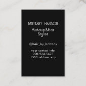Mooie zwarte vrouw haar make-up stylist visitekaartje (Achterkant)