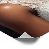 Mooie zwarte vrouw madeliefjes bloemenkunst poster (Hoek)