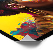 Mooie zwarte vrouw met een hoofddoek poster (Hoek)