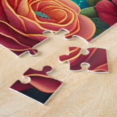 Mooie zwarte vrouw omringd door bloemen legpuzzel (Zijkant)