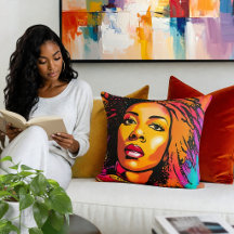 Mooie Zwarte Vrouw Pop Art Stijl