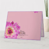 MOOIE ZWARTE VROUW ROZE BLOEMEN VLINDERS KAART (Achterkant)