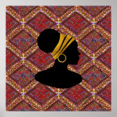 Mooie zwarte vrouw silhouet II Poster (Voorkant)