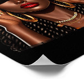 Mooie zwarte vrouwen HBCU zwarte geschiedenis maan Poster (Hoek)